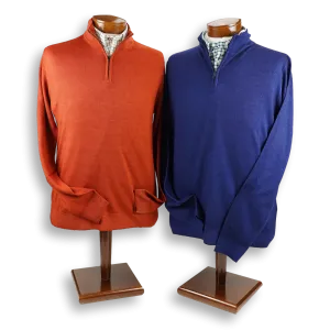 100% Merino Wool 1-Ply Quarter Zip Sweater