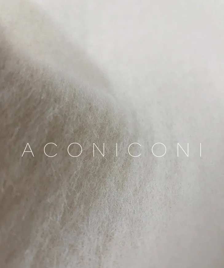 Aconiconi | Double-sided Feminine White Mid-Length wool Coat - Fuji