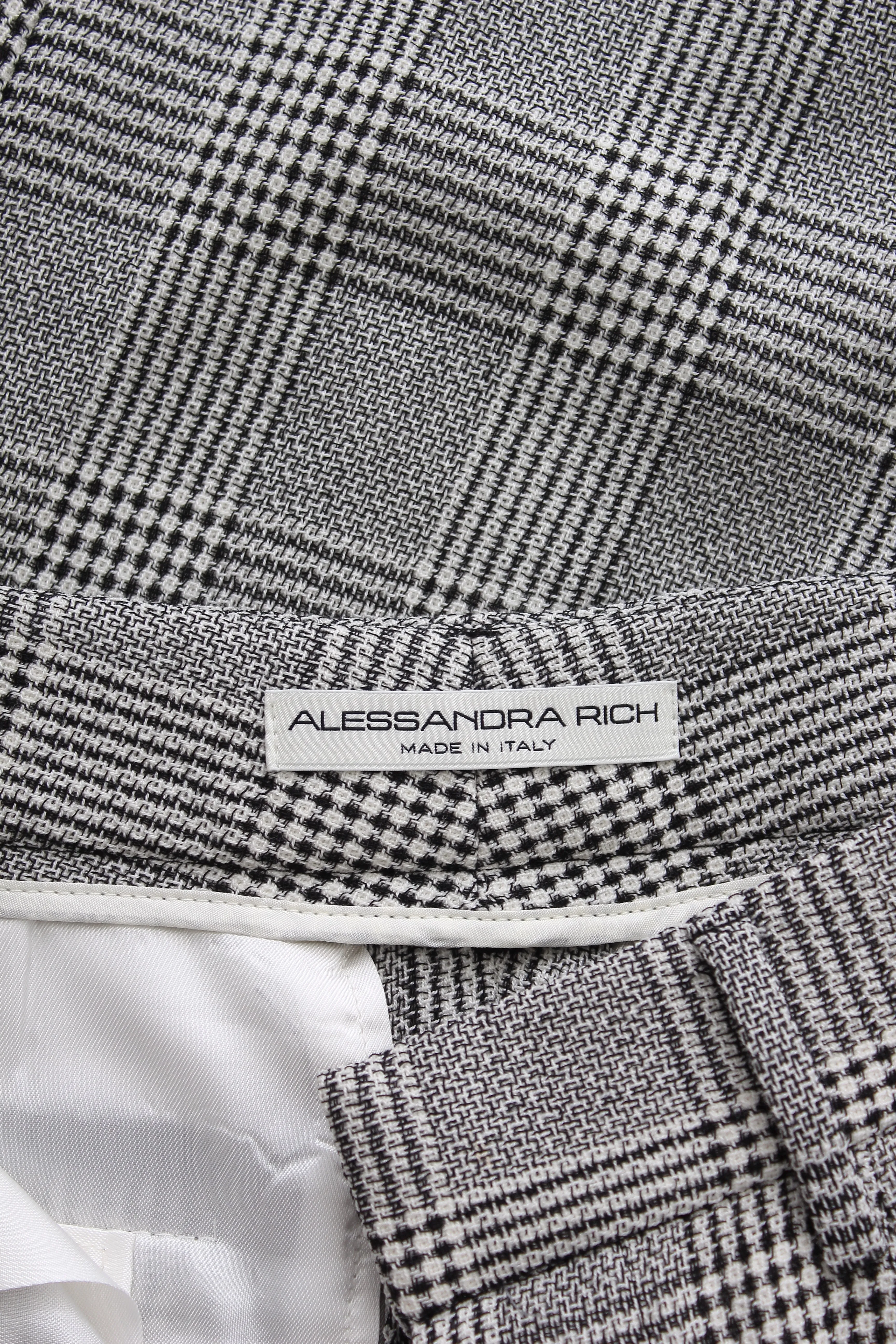 Alessandra Rich Prince of Wales Checked Wool Trousers