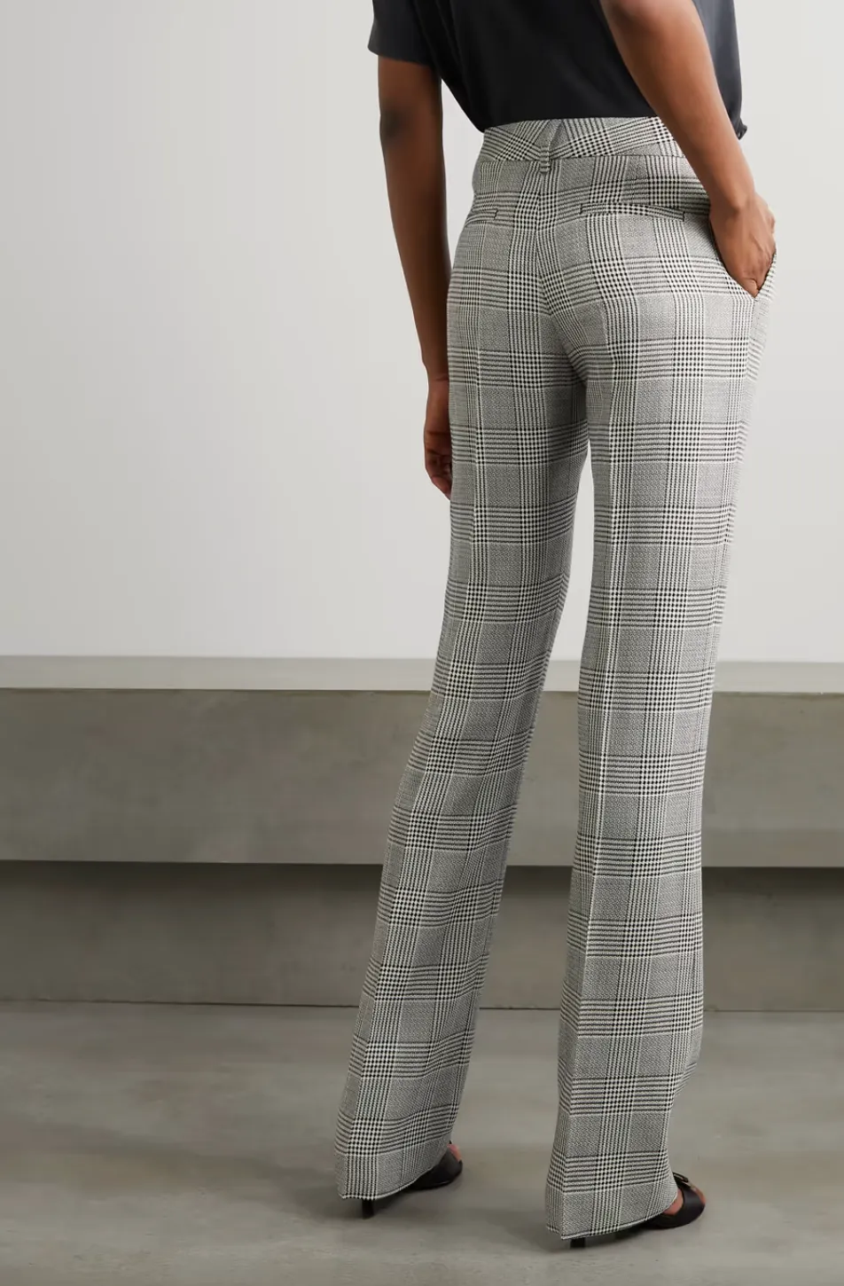 Alessandra Rich Prince of Wales Checked Wool Trousers