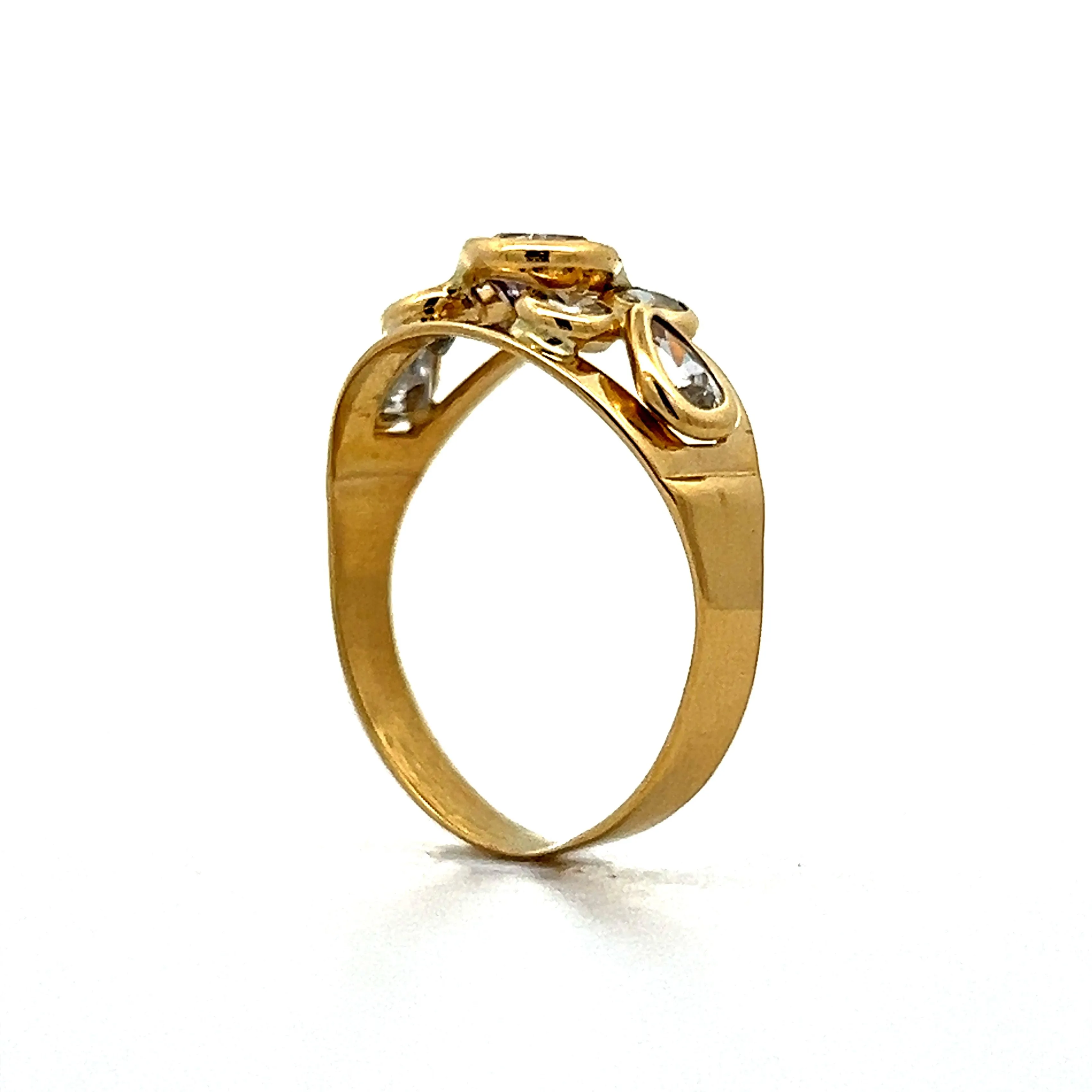 Amethyst & Diamond Cocktail Ring in Yellow Gold