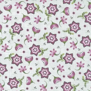 Amour - Stylized Floral Gray Yardage