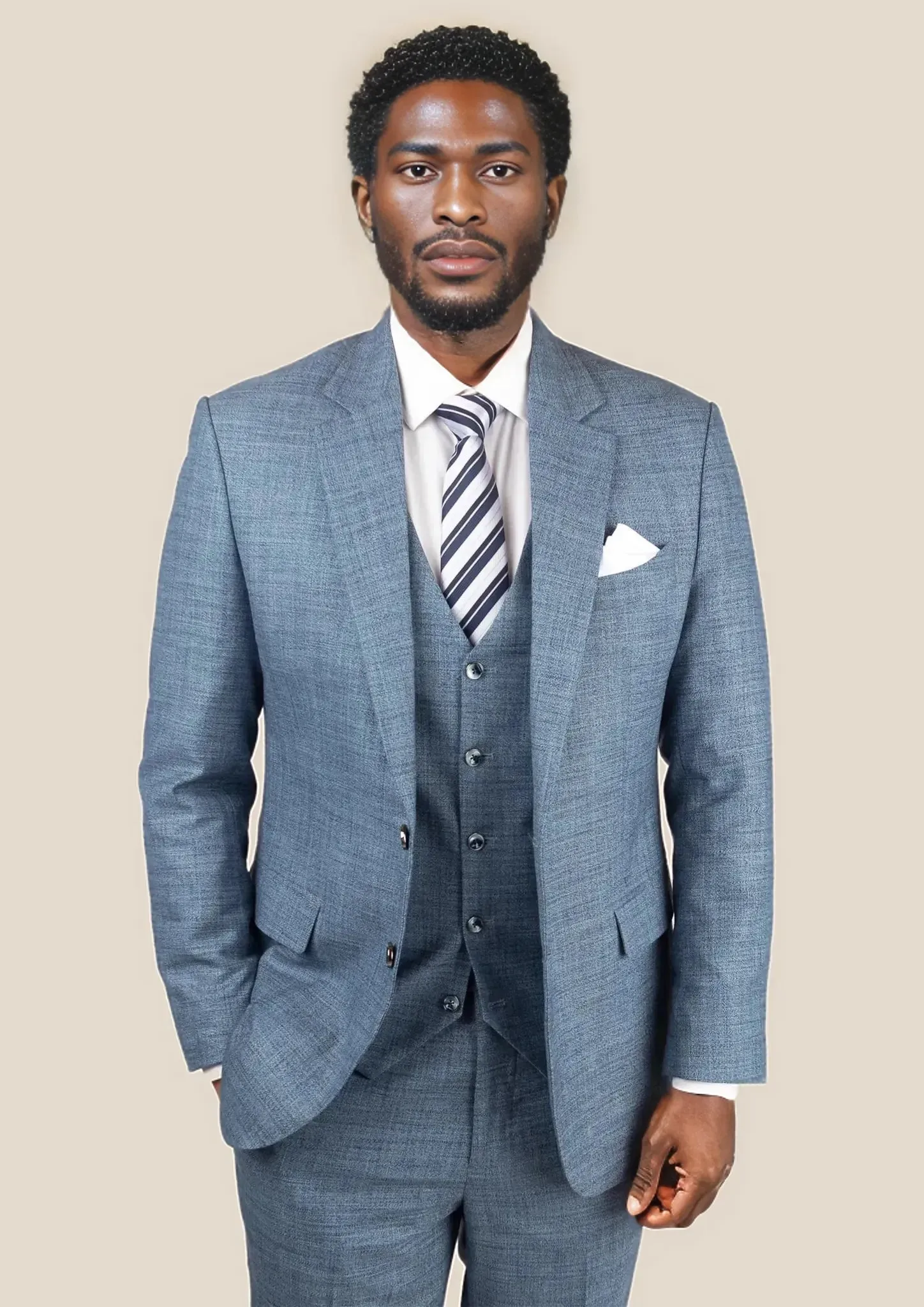 Astor Mid Blue Hopsack Suit