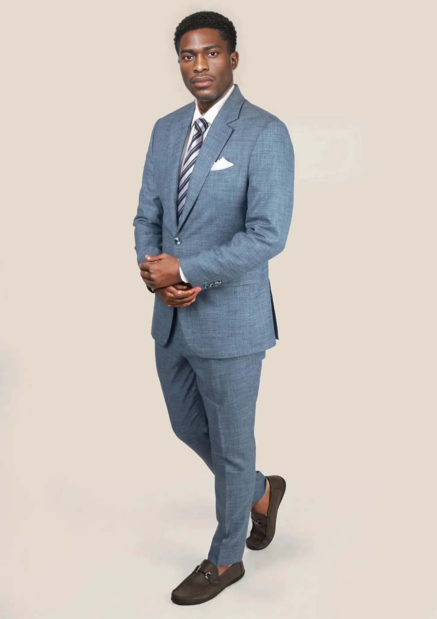 Astor Mid Blue Hopsack Suit
