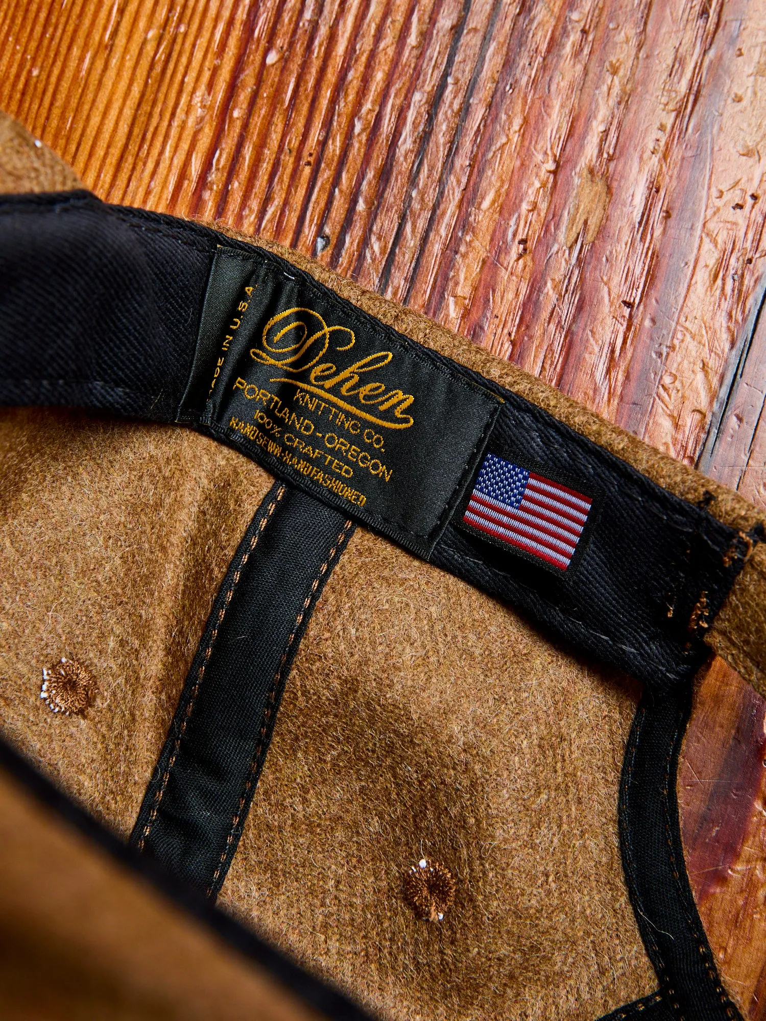 Baseball Hat in Dark Tan Wool