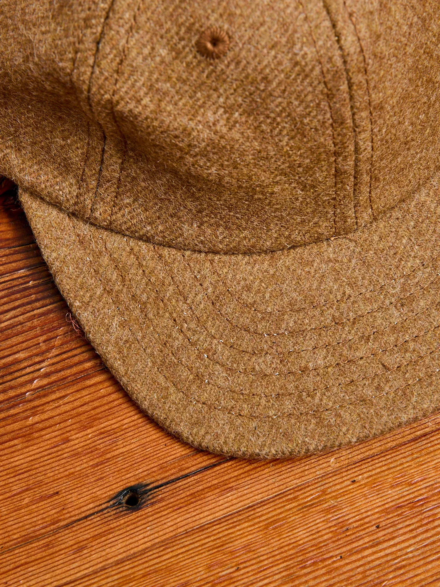 Baseball Hat in Dark Tan Wool