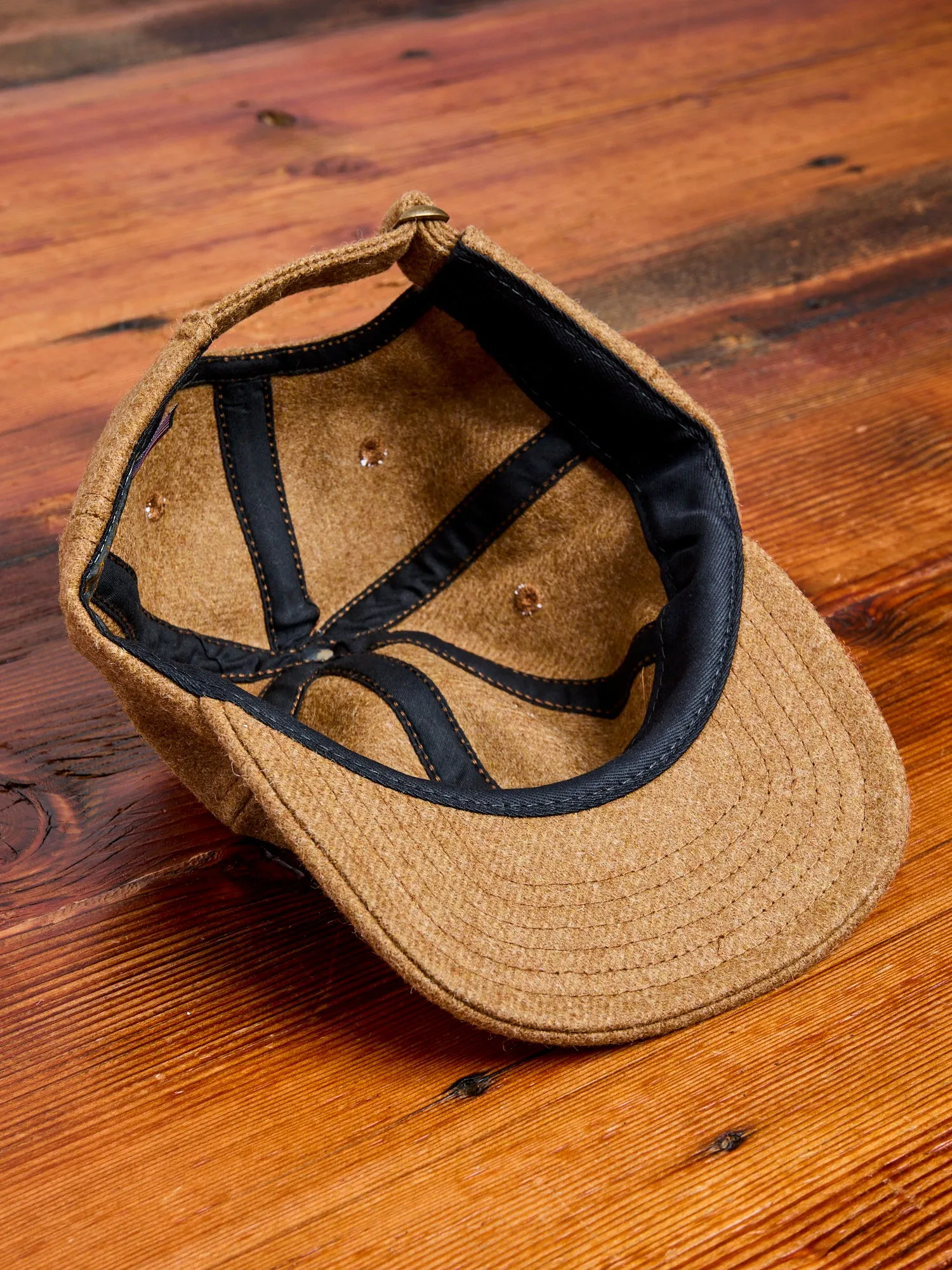 Baseball Hat in Dark Tan Wool