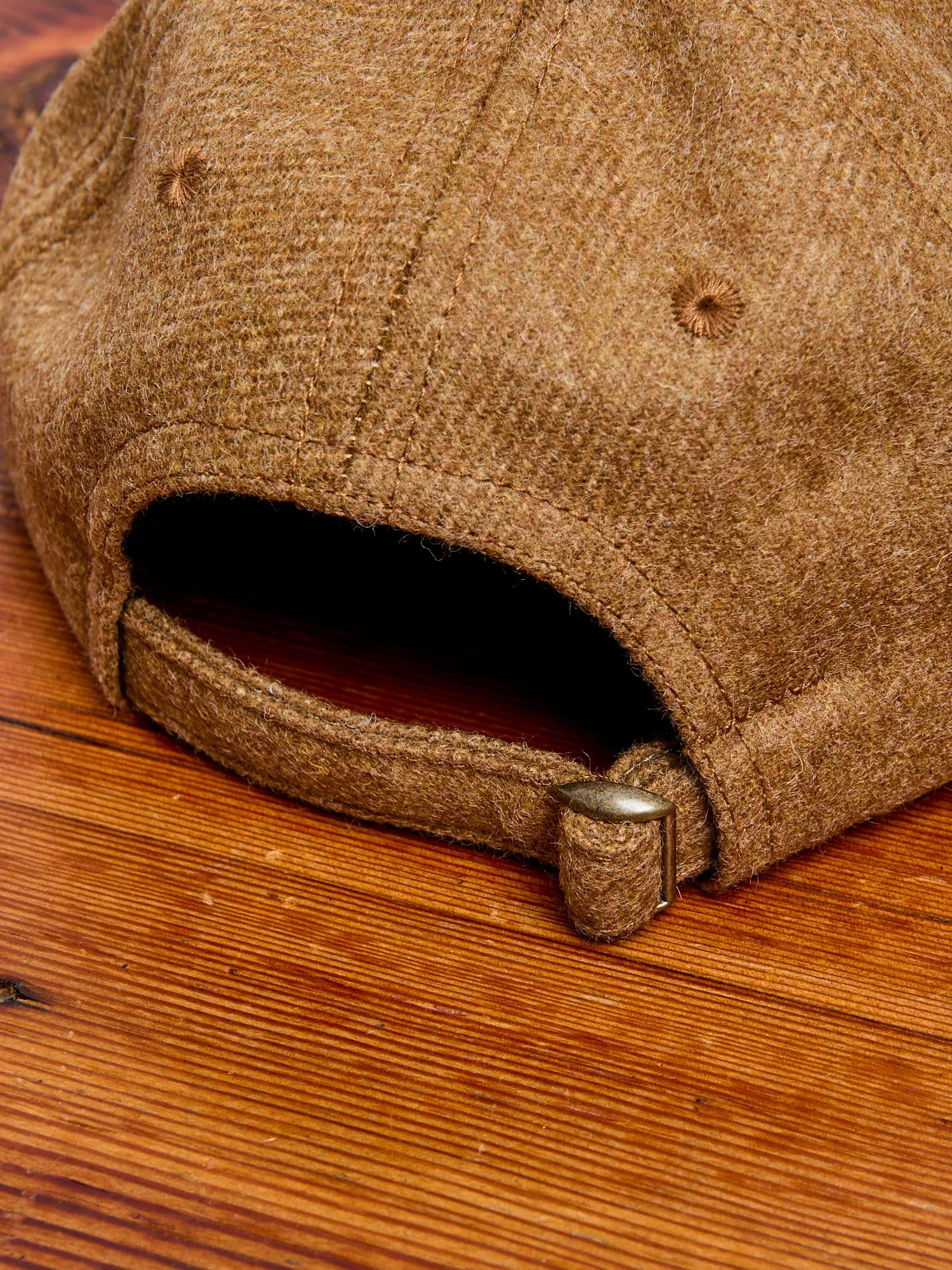 Baseball Hat in Dark Tan Wool