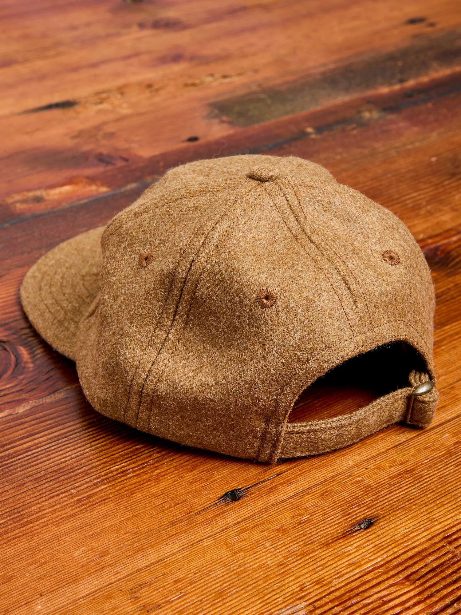 Baseball Hat in Dark Tan Wool