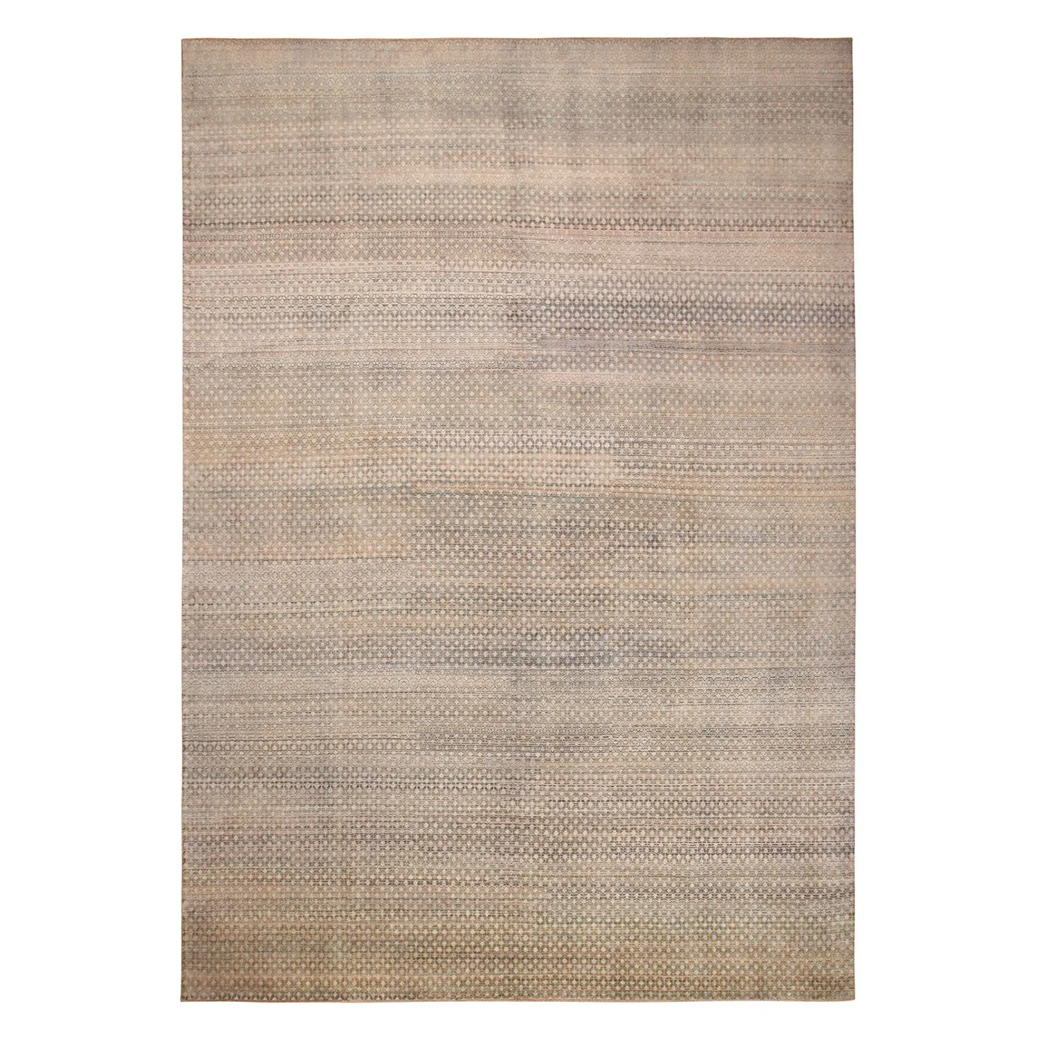Beige Alchemy Transitional Wool Silk Blend Rug - 12'11" x 18'3"