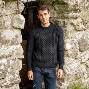 Black Men's Aran Sweater