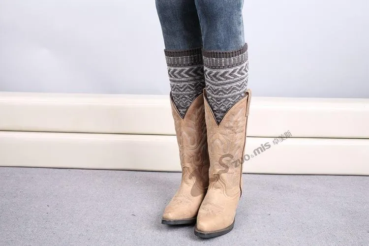 Boot cuff thick short-sleeved thick thick bamboo knit wool yarn socks - 4