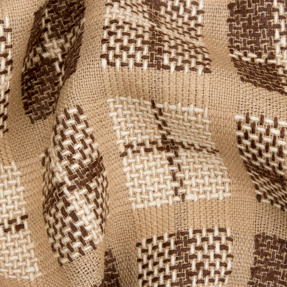 Brown, Beige & Cream Check Wool