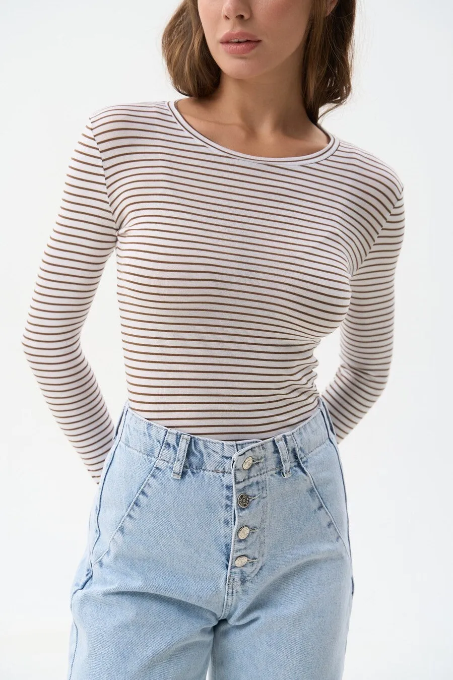 Brown Striped Long Sleeve