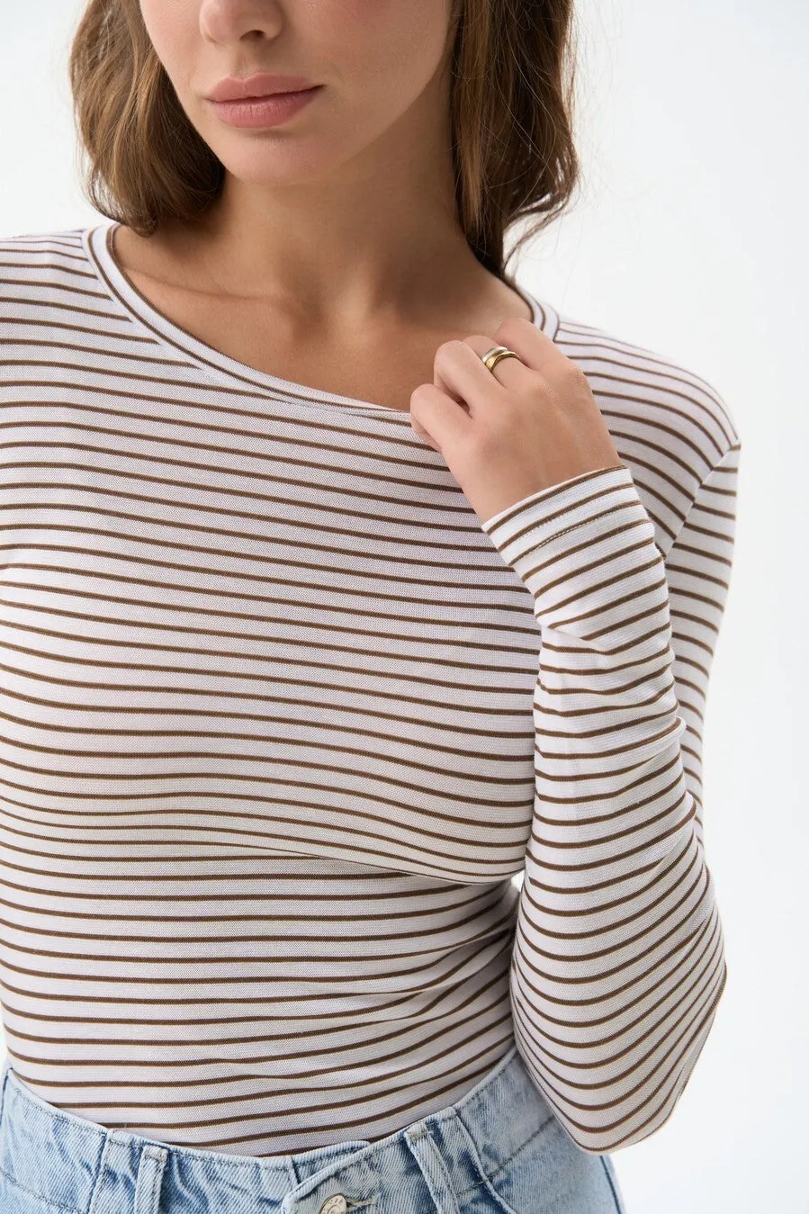Brown Striped Long Sleeve