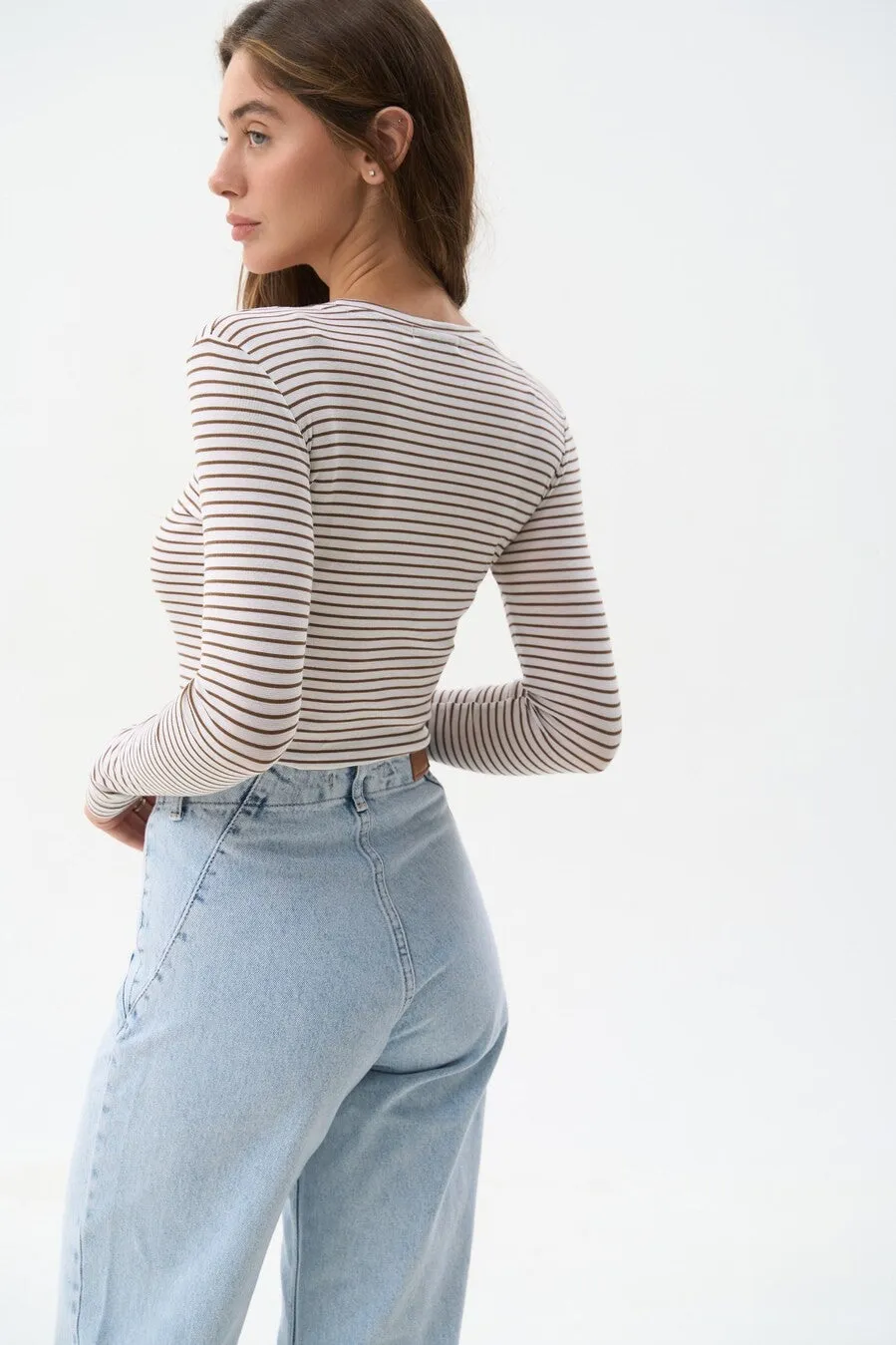 Brown Striped Long Sleeve