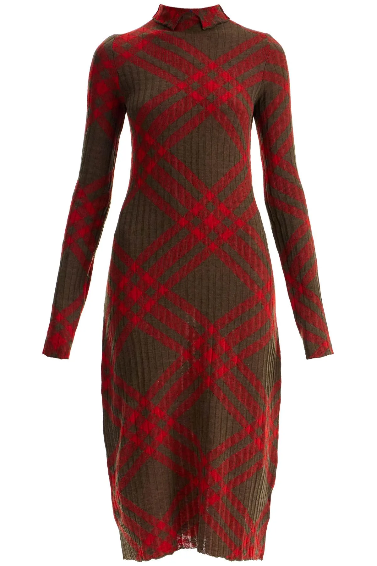 BURBERRY ered wool blend midi dress
