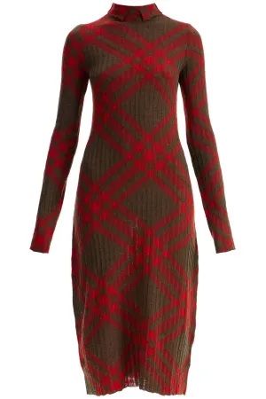 BURBERRY ered wool blend midi dress