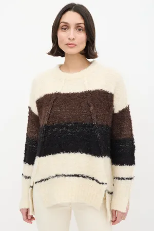 Cream & Multi Wool Knit Colourblock Sweater