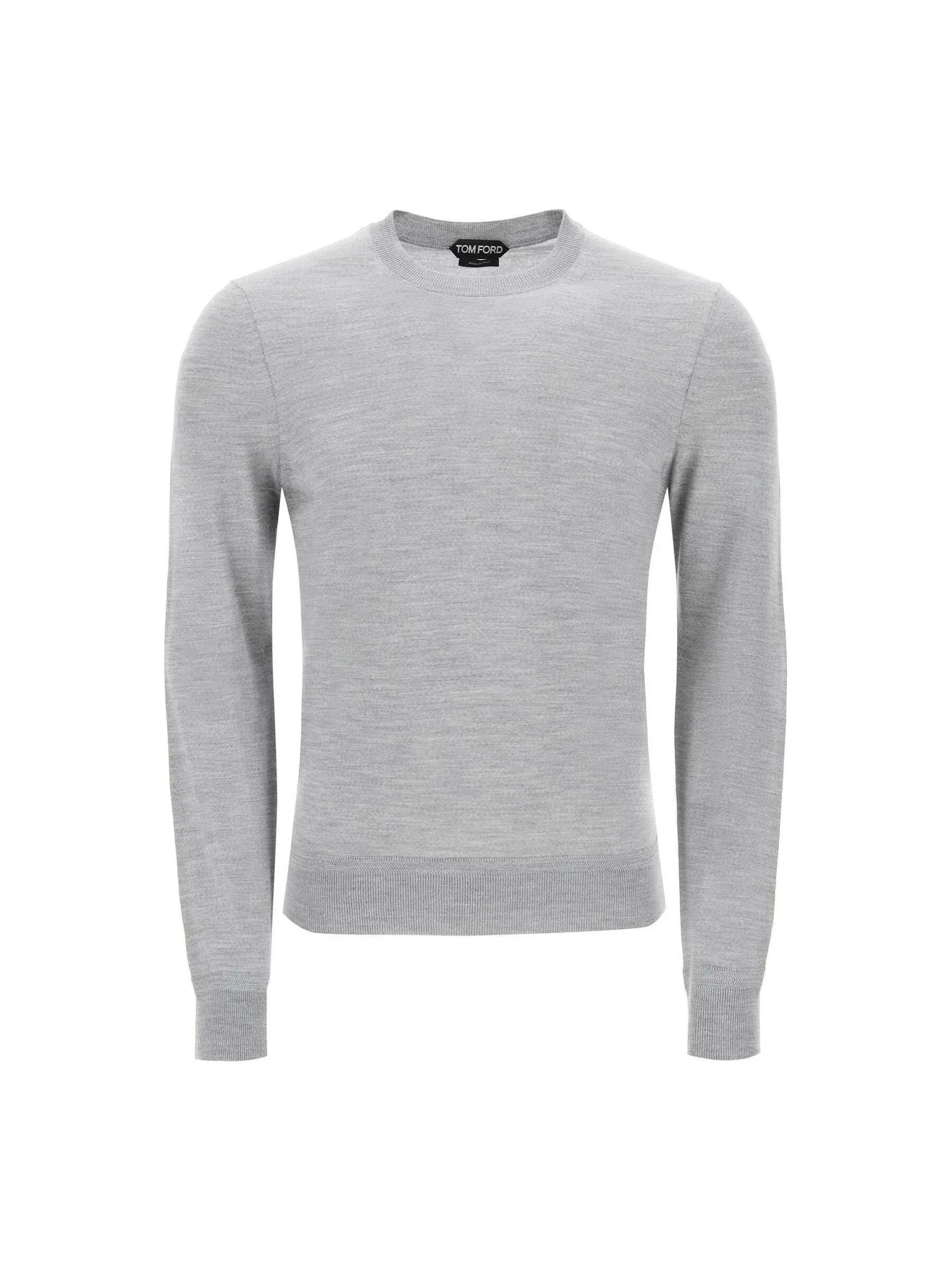 Crewneck Ribbed Wool Sweater