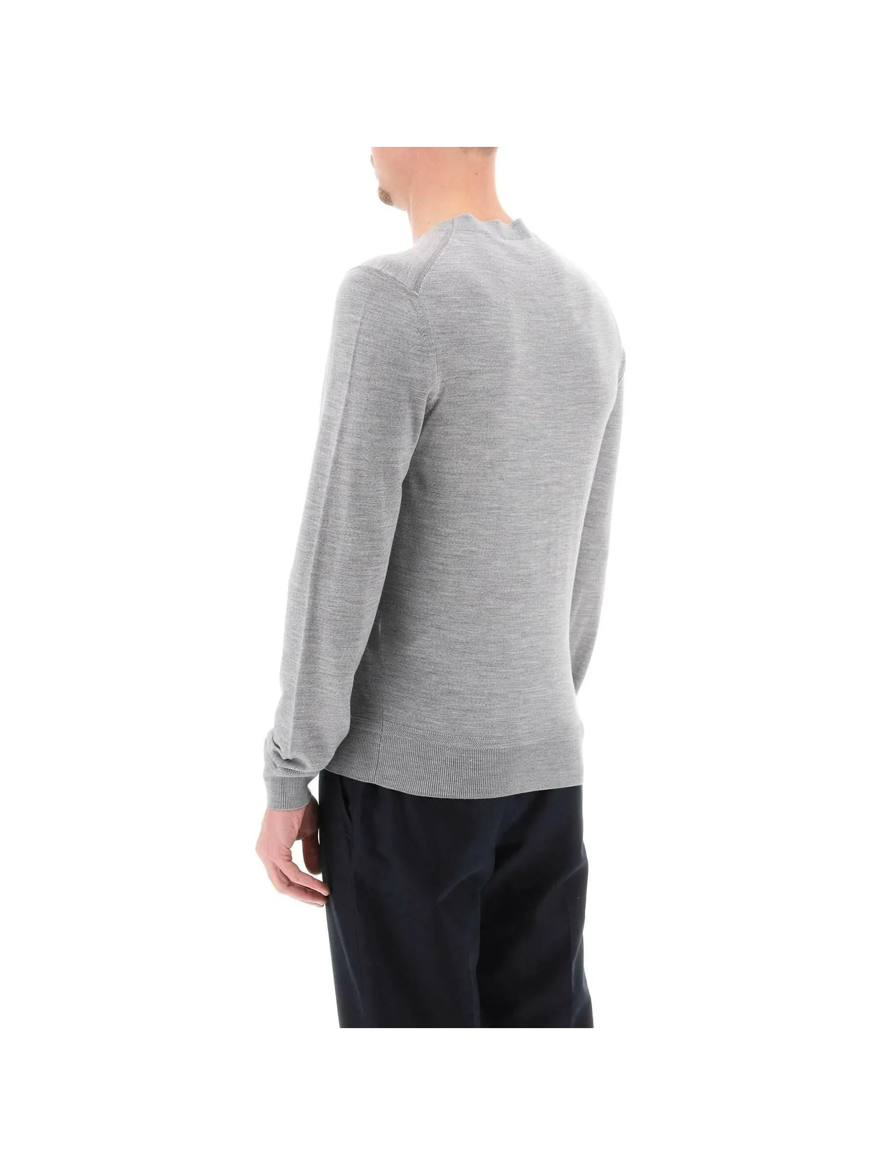 Crewneck Ribbed Wool Sweater