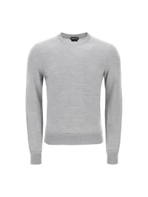 Crewneck Ribbed Wool Sweater