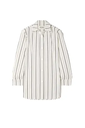 Damita Striped Cotton-Poplin Shirt