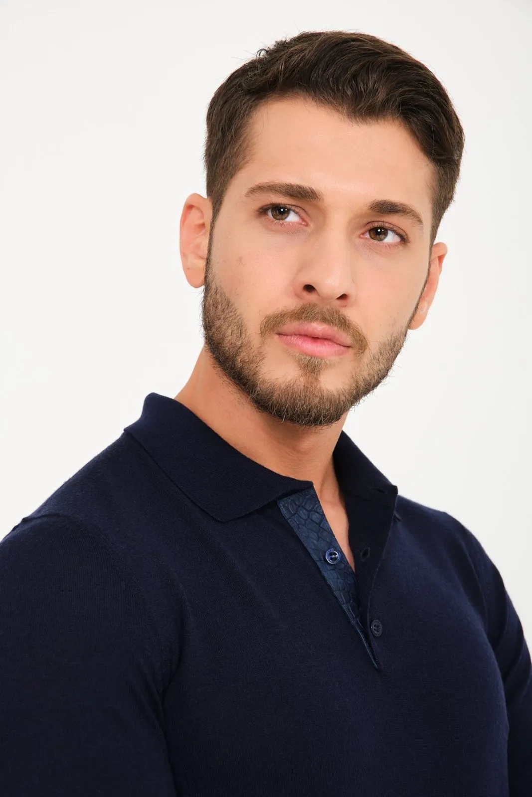 Dark Blue Polo Wool Shirt