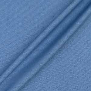 Deep Sky Blue Herringbone Super 130s Pure Tropical Wool