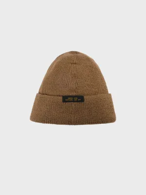 Dehen Wool Knit Watch Cap Dark Tan FW24