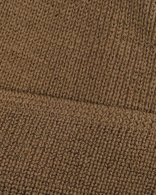 Dehen Wool Knit Watch Cap Dark Tan FW24
