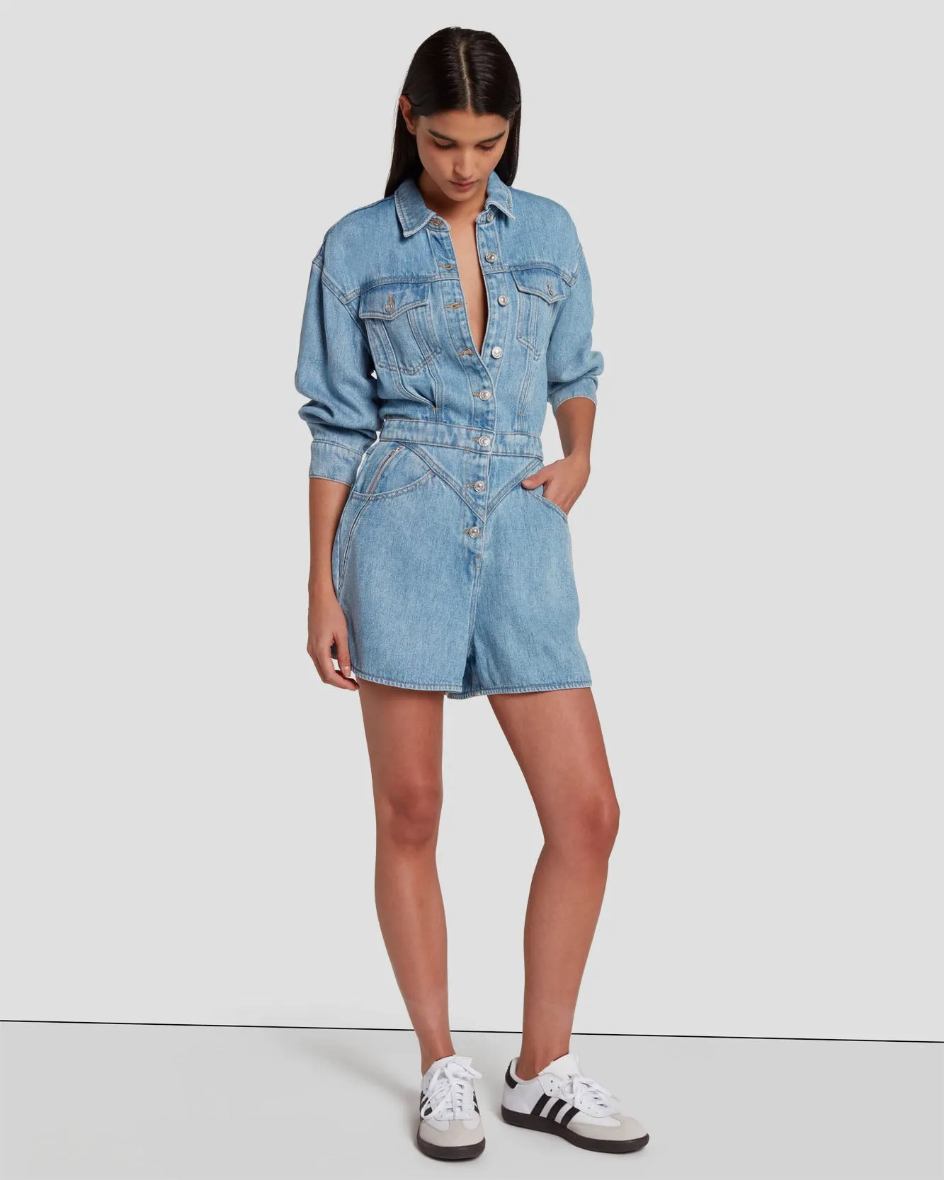 Denim Lustre Shortall in Volcan Blue