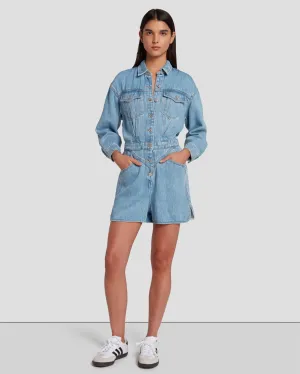 Denim Lustre Shortall in Volcan Blue