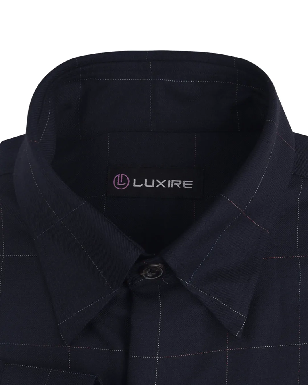 Dugdale Navy Windowpane Twill shirt