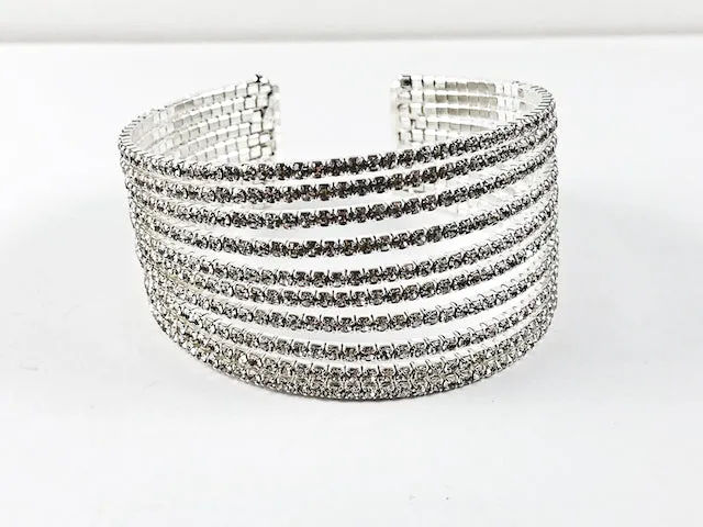 Fancy Stylish Large Multi Level Thick Fashion Cuff Bangle
