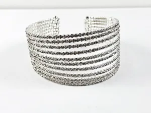 Fancy Stylish Large Multi Level Thick Fashion Cuff Bangle