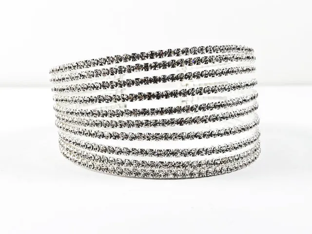 Fancy Stylish Large Multi Level Thick Fashion Cuff Bangle