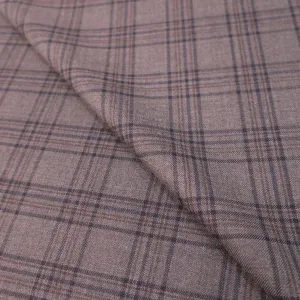 Gray Plaid Superfine Wool Loro Piana Fabric