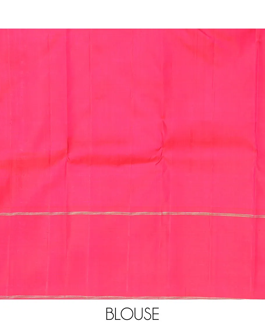 Grey checked design kancheepuram silk saree, contrast rettai pettu border & pallu of zari designs