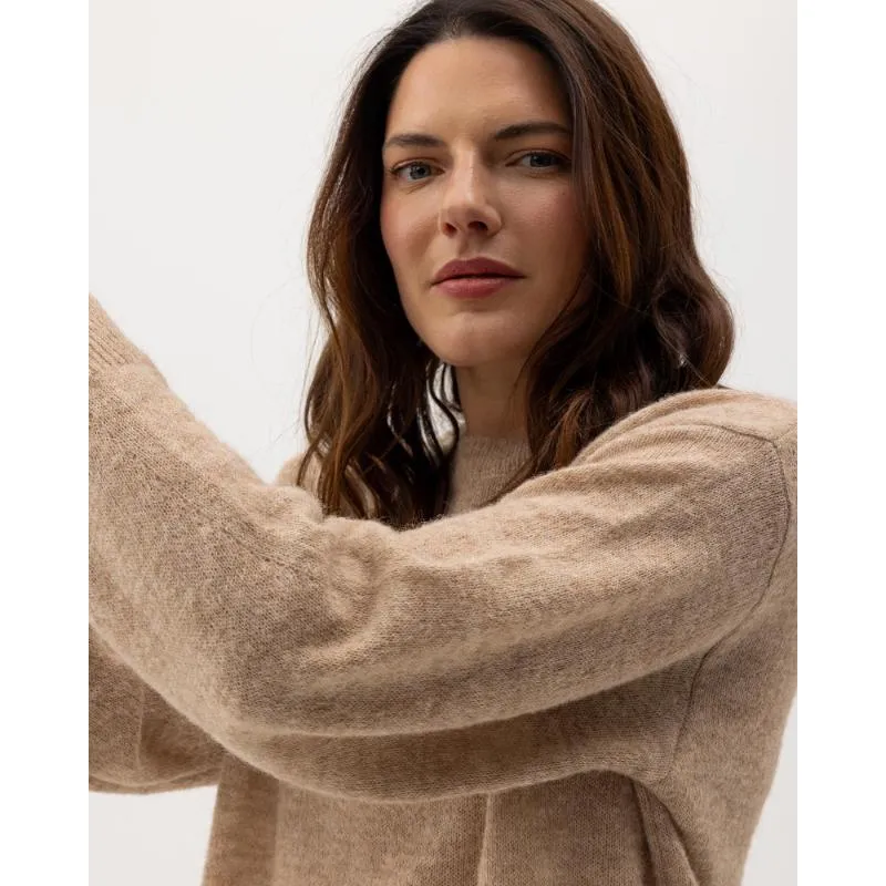 Holebrook Elizabeth Alpaca Ladies Crew Neck Jumper - Khaki