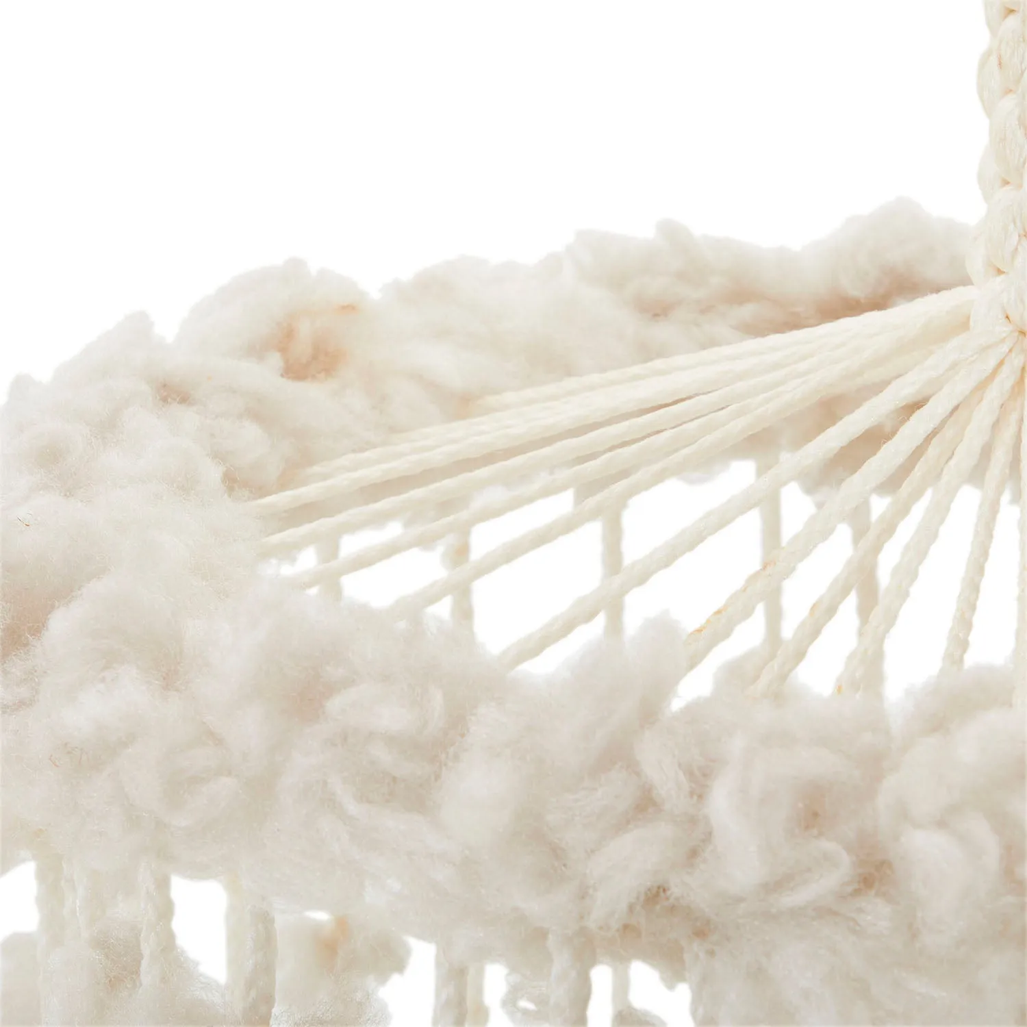 Huge White Macrame Hanging Birdcage