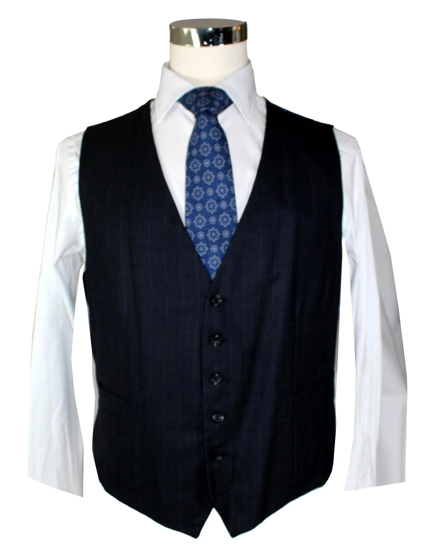 Kiton Suit Gray Stripes 3 Piece 14 Micron Wool Men Suit EU 56 / US 44 L