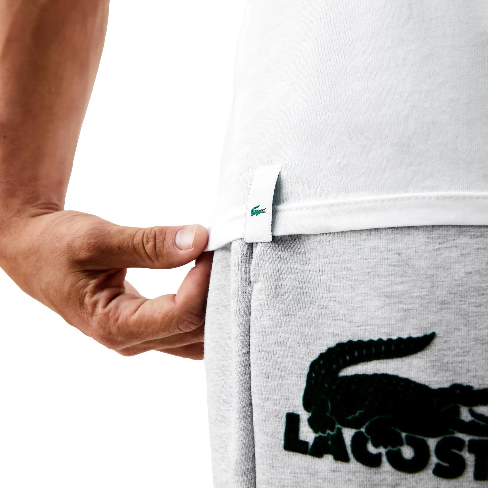 Lacoste Essentials Pure Cotton Crew Neck T-Shirt 3 Pack - Black/White/Grey