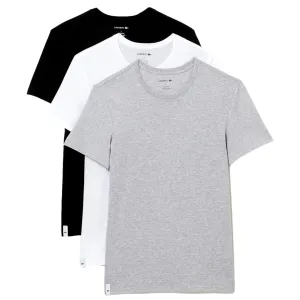 Lacoste Essentials Pure Cotton Crew Neck T-Shirt 3 Pack - Black/White/Grey