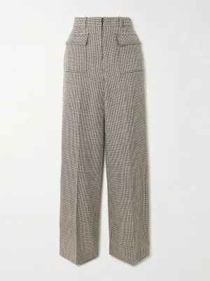 Laumiere houndstooth wool-blend flared pants