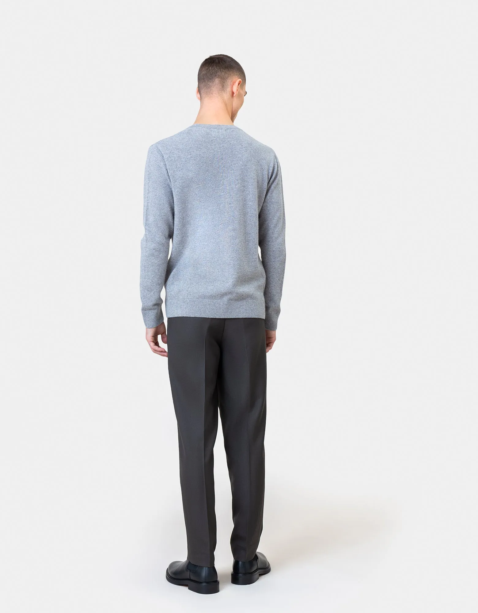 Light Merino Wool Crew - Faded Pink