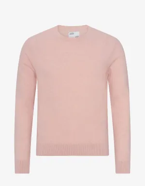 Light Merino Wool Crew - Faded Pink