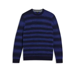 Men Mmk-Abulti-Ls Regular Striped Crew Neck - Blue