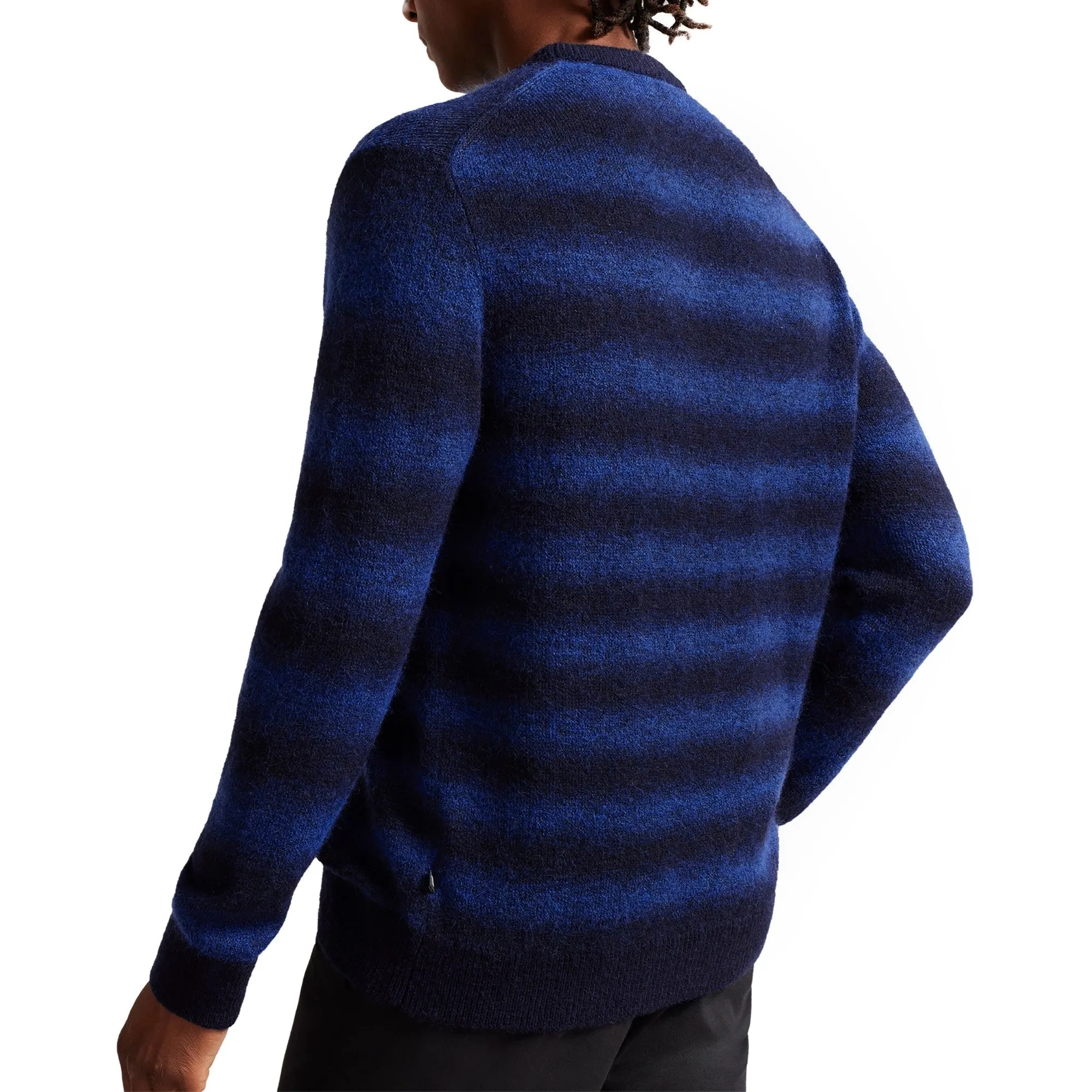 Men Mmk-Abulti-Ls Regular Striped Crew Neck - Blue