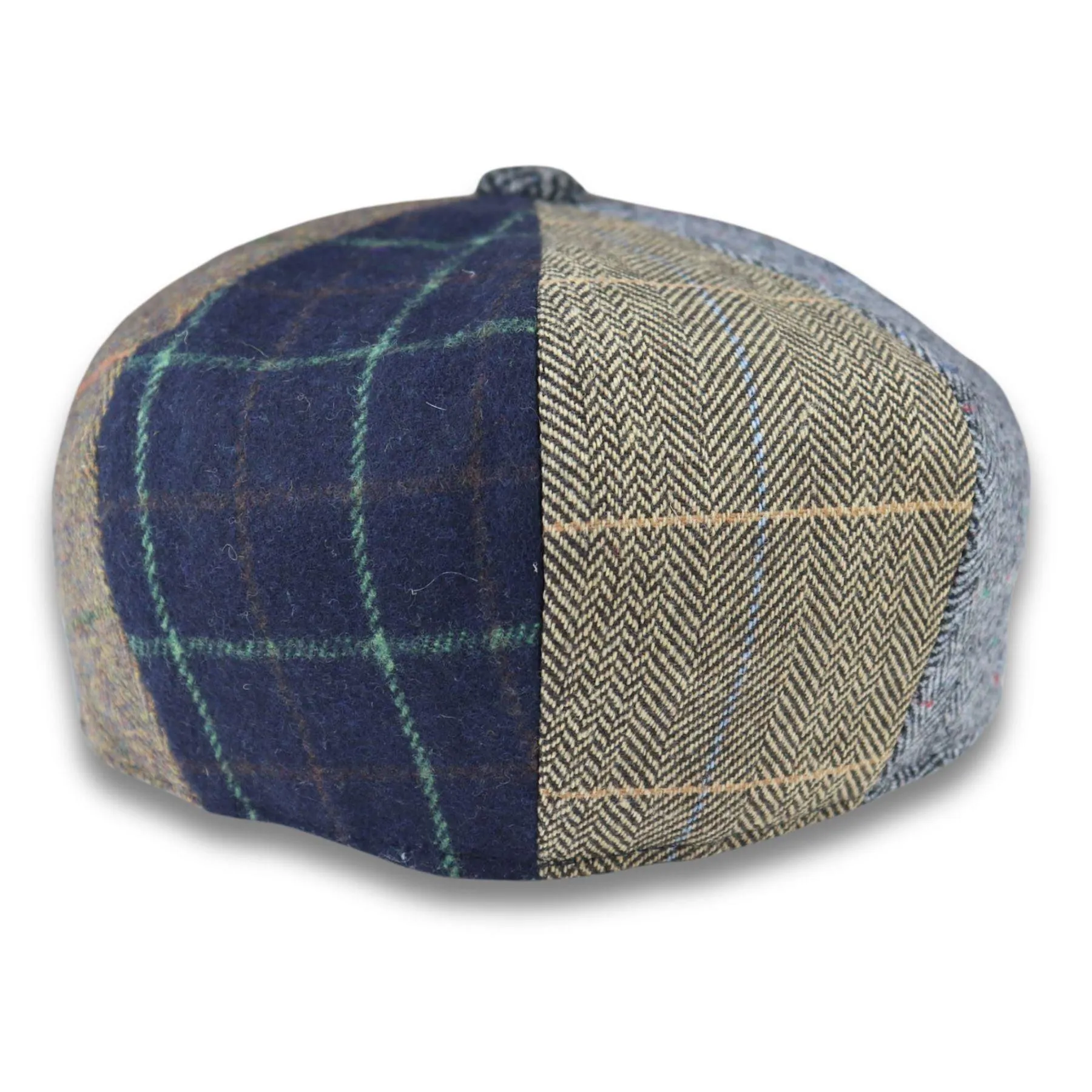 Men's Flat Cap Wool Blend Tweed Patch Newsboy Baker Boy 8 Panel Hat